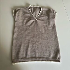 Women Gray V Neck Sweater Vest